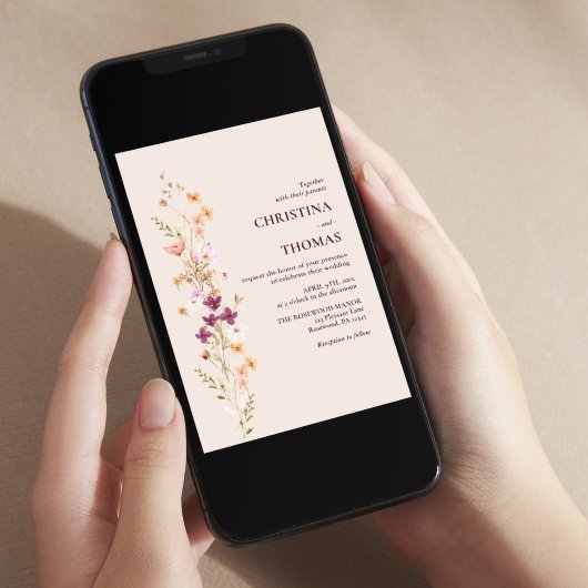 Invitation Mariage Fleur sauvage Boho