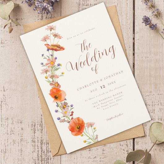 Invitation Mariage Fleur sauvage Boho
