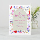 Invitation Mariage Fleur sauvage Boho (Debout devant)