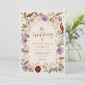 Invitation Mariage Fleur sauvage Boho (Debout devant)