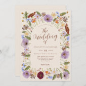 Invitation Mariage Fleur sauvage Boho (Devant / Derrière)