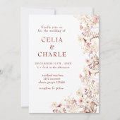 Invitation Mariage fleur sauvage Boho (Devant)