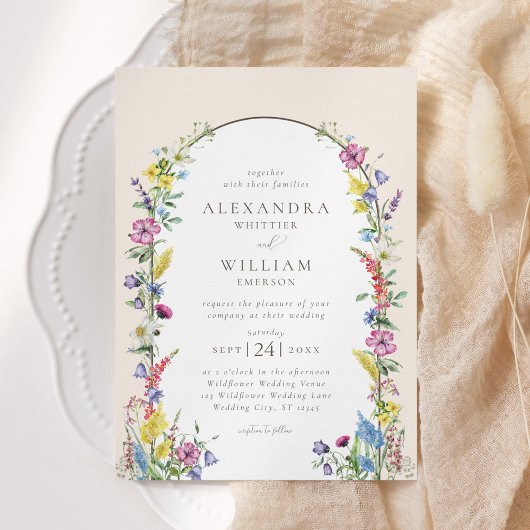 Invitation Mariage Fleur sauvage Boho Arch