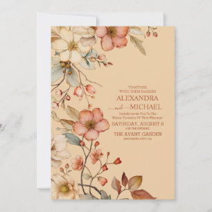 Invitation Mariage Fleur sauvage Boho Automne