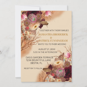 Invitation Mariage Fleur sauvage Boho enchanted Fairytale