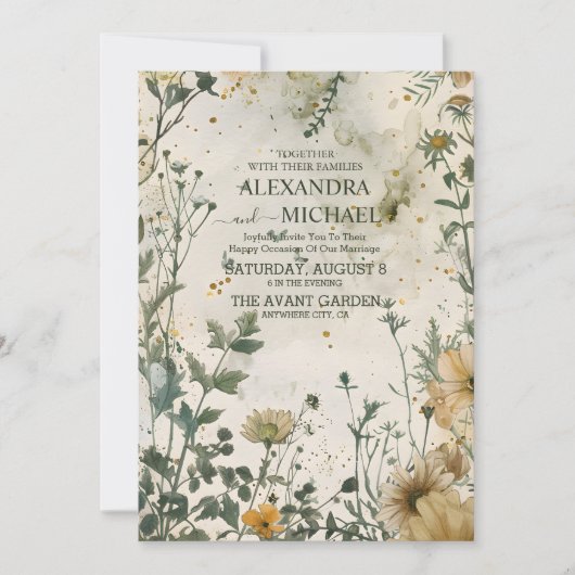 Invitation Mariage Fleur sauvage Boho Fall (Devant)