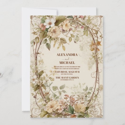 Invitation Mariage Fleur sauvage Boho Fall (Devant)