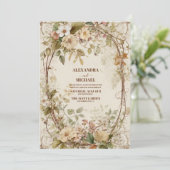 Invitation Mariage Fleur sauvage Boho Fall (Debout devant)