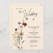 Invitation Mariage Fleur sauvage Boho Fall (Devant / Derrière)