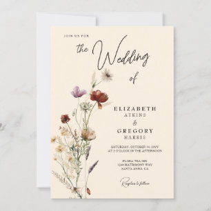Invitation Mariage Fleur sauvage Boho Fall
