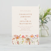Invitation Mariage Fleur sauvage Boho Fall (Debout devant)
