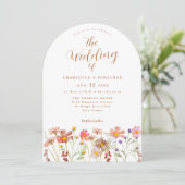 Invitation Mariage Fleur sauvage Boho Fall (Debout devant)