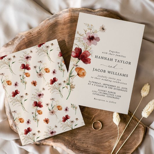 Invitation Mariage Fleur sauvage Boho Fall
