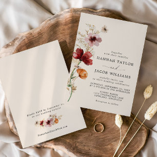Invitation Mariage Fleur sauvage Boho Fall