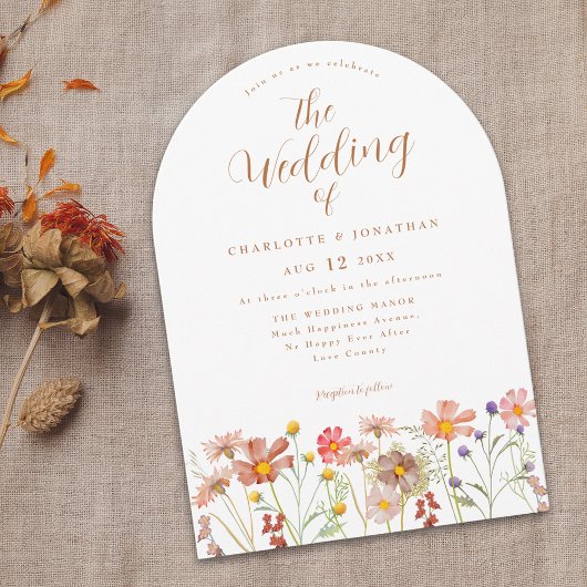 Invitation Mariage Fleur sauvage Boho Fall