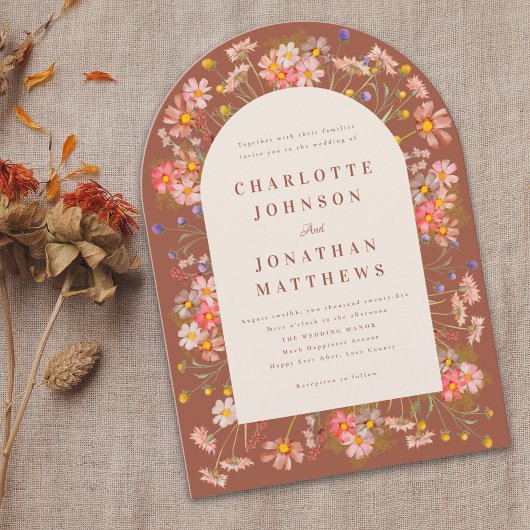 Invitation Mariage Fleur sauvage Boho Fall