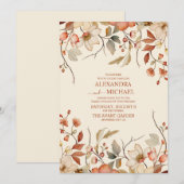Invitation Mariage Fleur sauvage Boho Fall (Devant / Derrière)