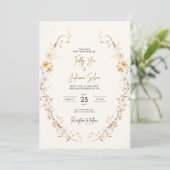 Invitation Mariage fleur sauvage Boho Floral pour Mariage rus (Debout devant)