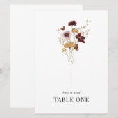 Invitation Mariage Fleur sauvage Boho moderne Nom Numéro de t (Devant / Derrière)