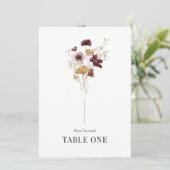 Invitation Mariage Fleur sauvage Boho moderne Nom Numéro de t (Debout devant)