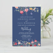 Invitation Mariage Fleur sauvage Boho Multicolor (Debout devant)