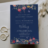 Invitation Mariage Fleur sauvage Boho Multicolor
