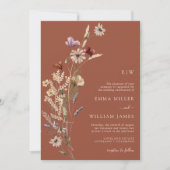 Invitation Mariage Fleur sauvage Boho Terracotta (Devant)