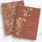 Invitation Mariage Fleur sauvage Boho Terracotta