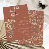Invitation Mariage Fleur sauvage Boho Terracotta