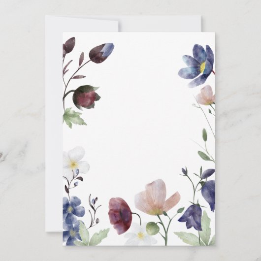 Invitation Mariage Fleur sauvage Chic Boho (Dos)