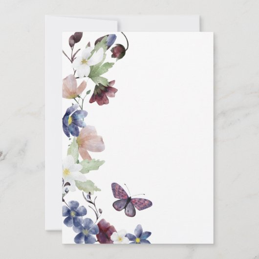 Invitation Mariage Fleur sauvage Chic Boho (Dos)