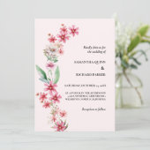 Invitation Mariage Fleur sauvage classique rose vif (Debout devant)