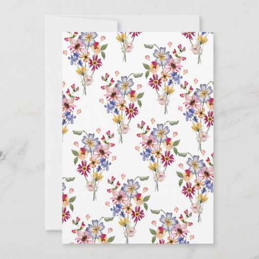 Invitation Mariage Fleur sauvage coloré (Dos)