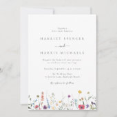 Invitation Mariage Fleur sauvage coloré été & printemps (Devant)