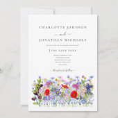 Invitation Mariage Fleur sauvage coloré moderne (Devant)