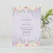 Invitation Mariage Fleur Sauvage Crème Améthyste (Debout devant)
