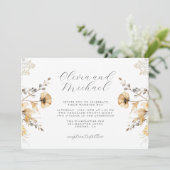 Invitation Mariage Fleur sauvage Crème Et Sage (Debout devant)