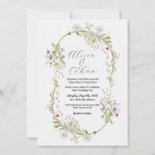 Invitation Mariage Fleur sauvage Daisy Stylish Spring