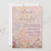 Invitation Mariage fleur sauvage d'aquarelle (Devant)