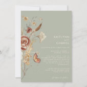 Invitation Mariage fleur sauvage d'aquarelle de surface à fle (Devant)