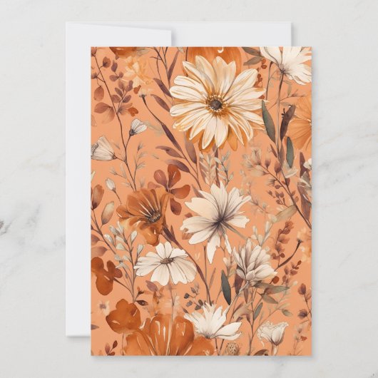 Invitation Mariage Fleur sauvage d'aquarelle en terre cuite (Dos)