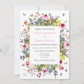 Invitation Mariage Fleur sauvage de Bohême (Devant)