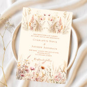 Invitation mariage fleur sauvage de boho crème