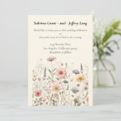 Invitation Mariage Fleur sauvage de charme (Debout devant)