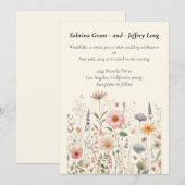 Invitation Mariage Fleur sauvage de charme (Devant / Derrière)