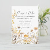 Invitation Mariage Fleur sauvage de code QR photo (Debout devant)