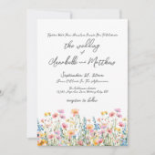 Invitation Mariage Fleur sauvage de couleur vive (Devant)