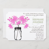 Invitation Mariage Fleur sauvage de mason rose chaud (Devant)