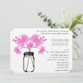 Invitation Mariage Fleur sauvage de mason rose chaud (Debout devant)