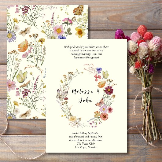 Invitation Mariage Fleur sauvage de Meadow Bohemian